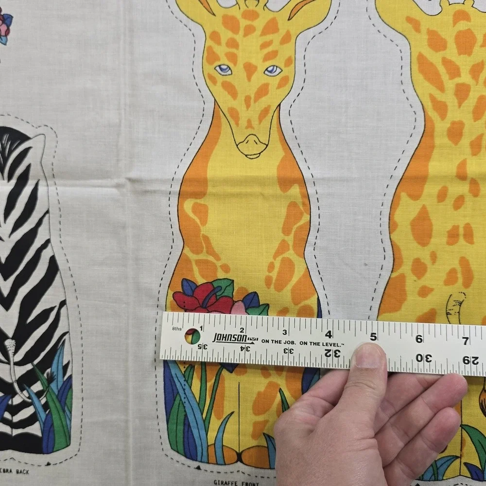 Vintage Springs Jungle Kingdom Cut Sew Fabric Panel Stuffed Animals Soft Books
